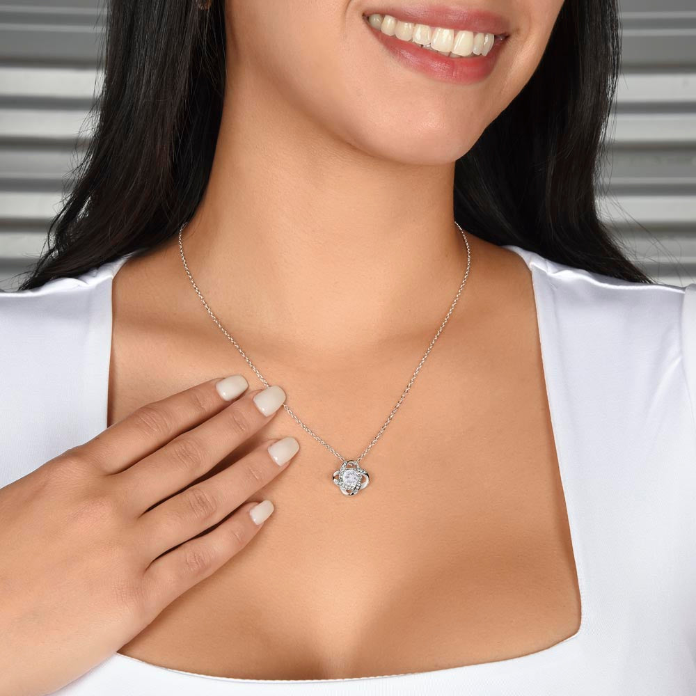 To My Hero Mom | I Love you | Love Knot Necklace | Necklace For Mom