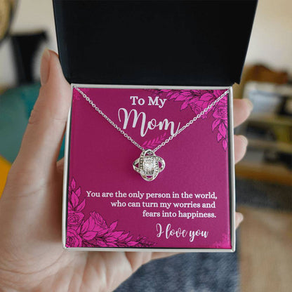 To My Mom | Floral | Love Knot Necklace | Necklace For Mom | I Love You Forever