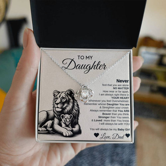 To My Daughter Love Knot Necklace | Never Forget That I Love You | Gift From Daddy | I love You