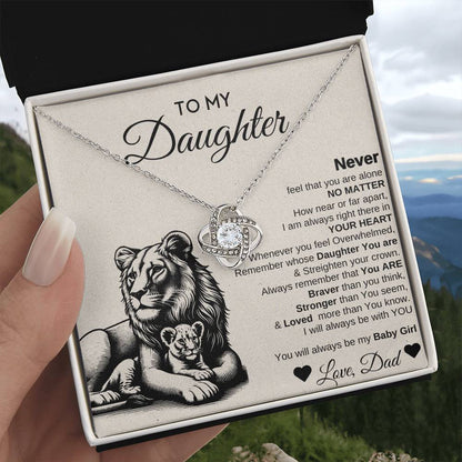 To My Daughter Love Knot Necklace | Never Forget That I Love You | Gift From Daddy | I love You