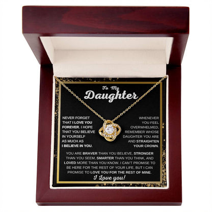 To My Daughter Love Knot Necklace Meaningful Heartfelt Gift