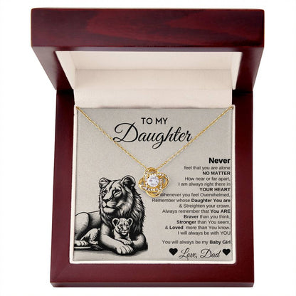 To My Daughter Love Knot Necklace | Never Forget That I Love You | Gift From Daddy | I love You