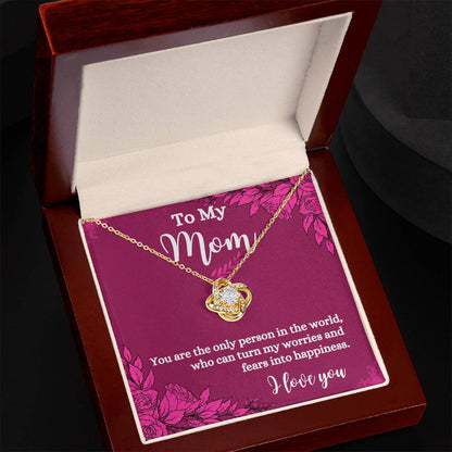 To My Mom | Floral | Love Knot Necklace | Necklace For Mom | I Love You Forever