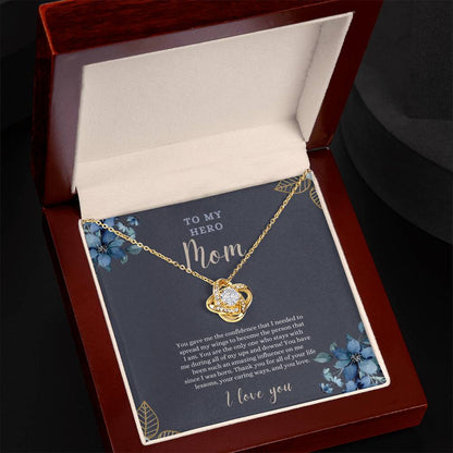 To My Hero Mom | I Love you | Love Knot Necklace | Necklace For Mom