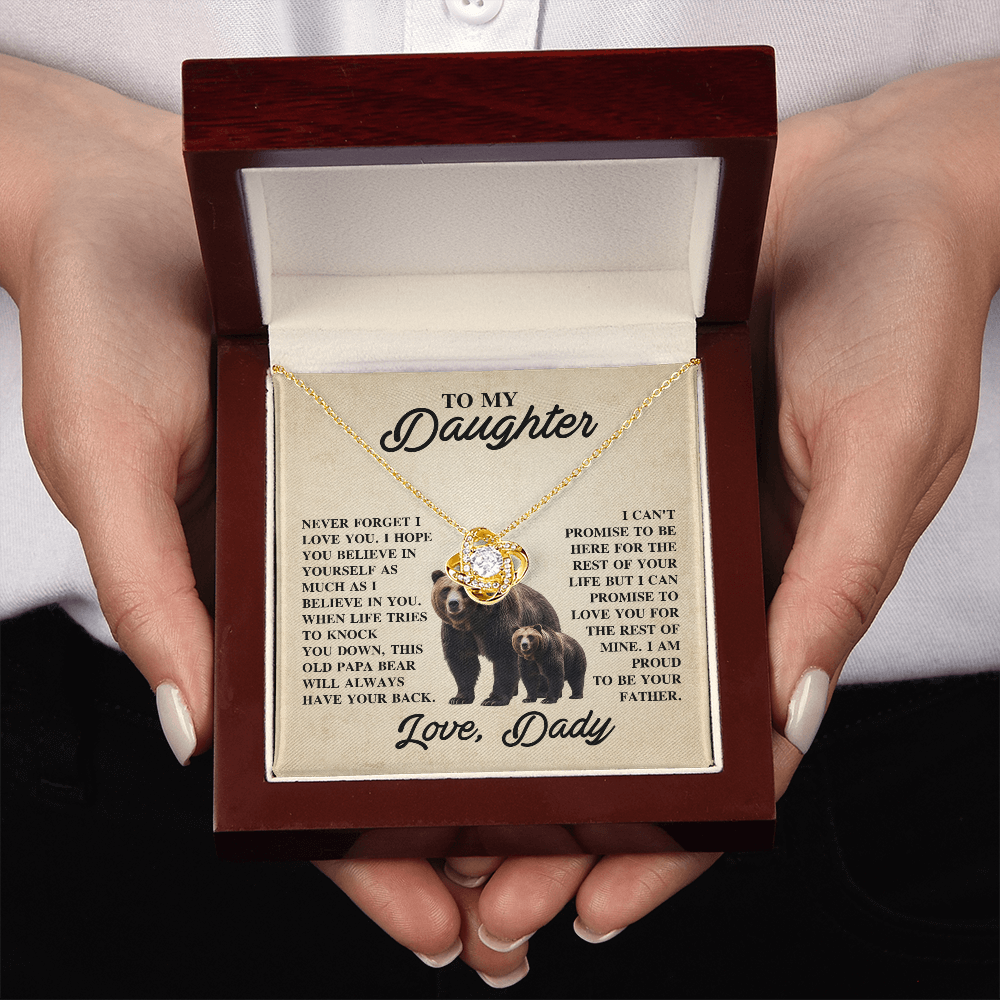 To My Daughter Love Knot Necklace From Dad