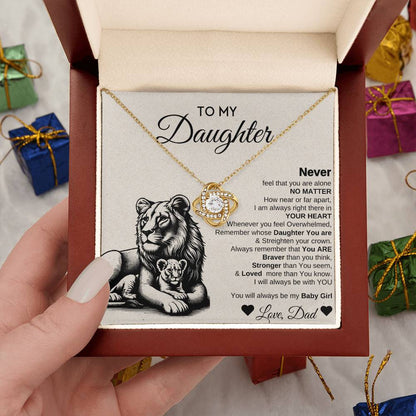 To My Daughter Love Knot Necklace | Never Forget That I Love You | Gift From Daddy | I love You