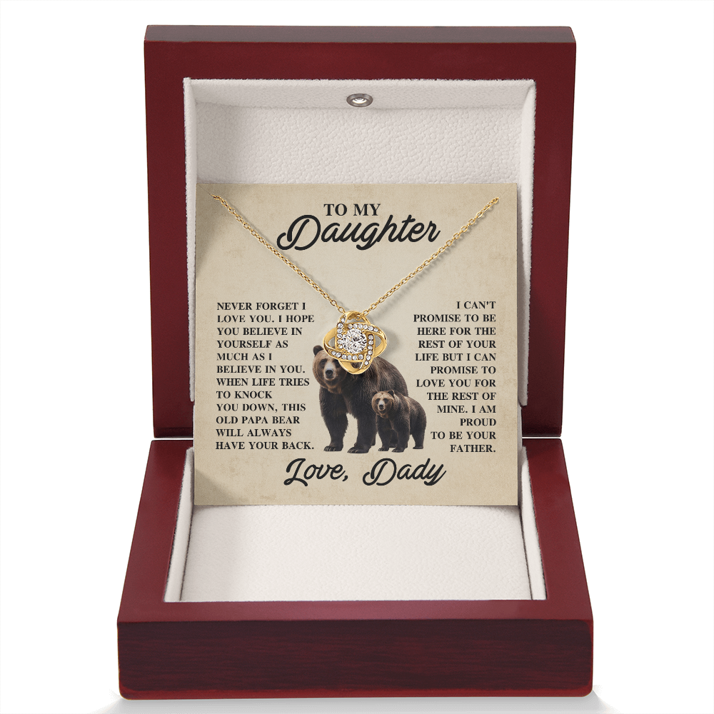To My Daughter Love Knot Necklace From Dad