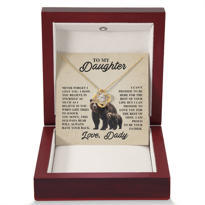 To My Daughter Love Knot Necklace From Dad