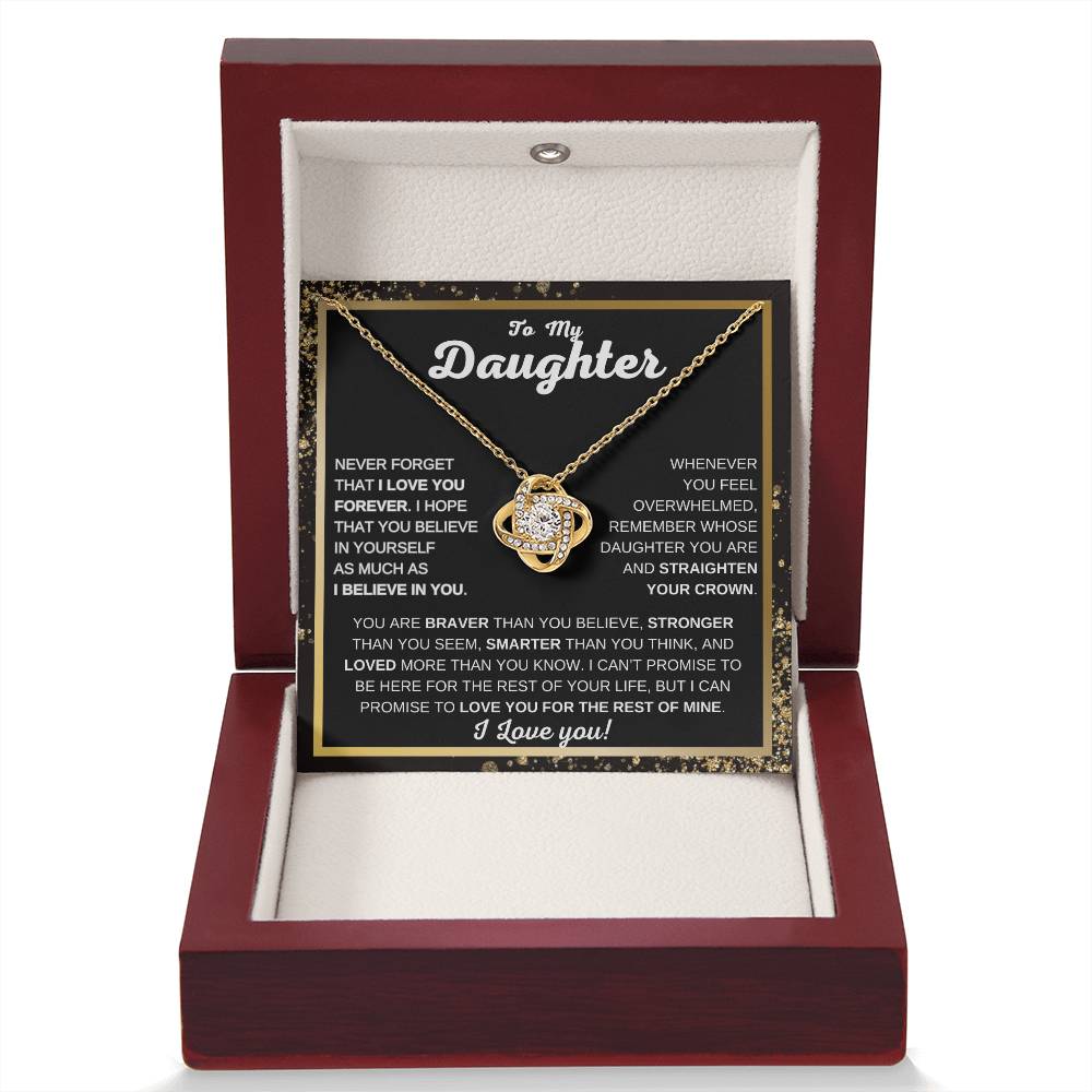 To My Daughter Love Knot Necklace Meaningful Heartfelt Gift