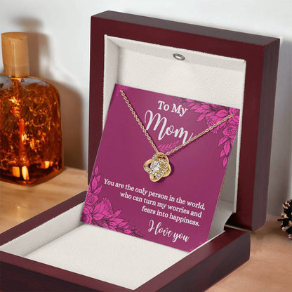 To My Mom | Floral | Love Knot Necklace | Necklace For Mom | I Love You Forever