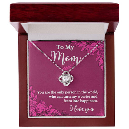 To My Mom | Floral | Love Knot Necklace | Necklace For Mom | I Love You Forever