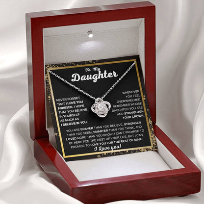 To My Daughter Love Knot Necklace Meaningful Heartfelt Gift