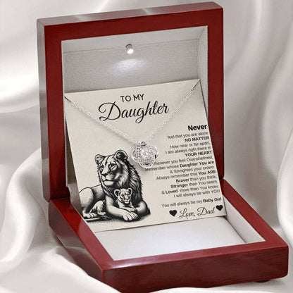 To My Daughter Love Knot Necklace | Never Forget That I Love You | Gift From Daddy | I love You