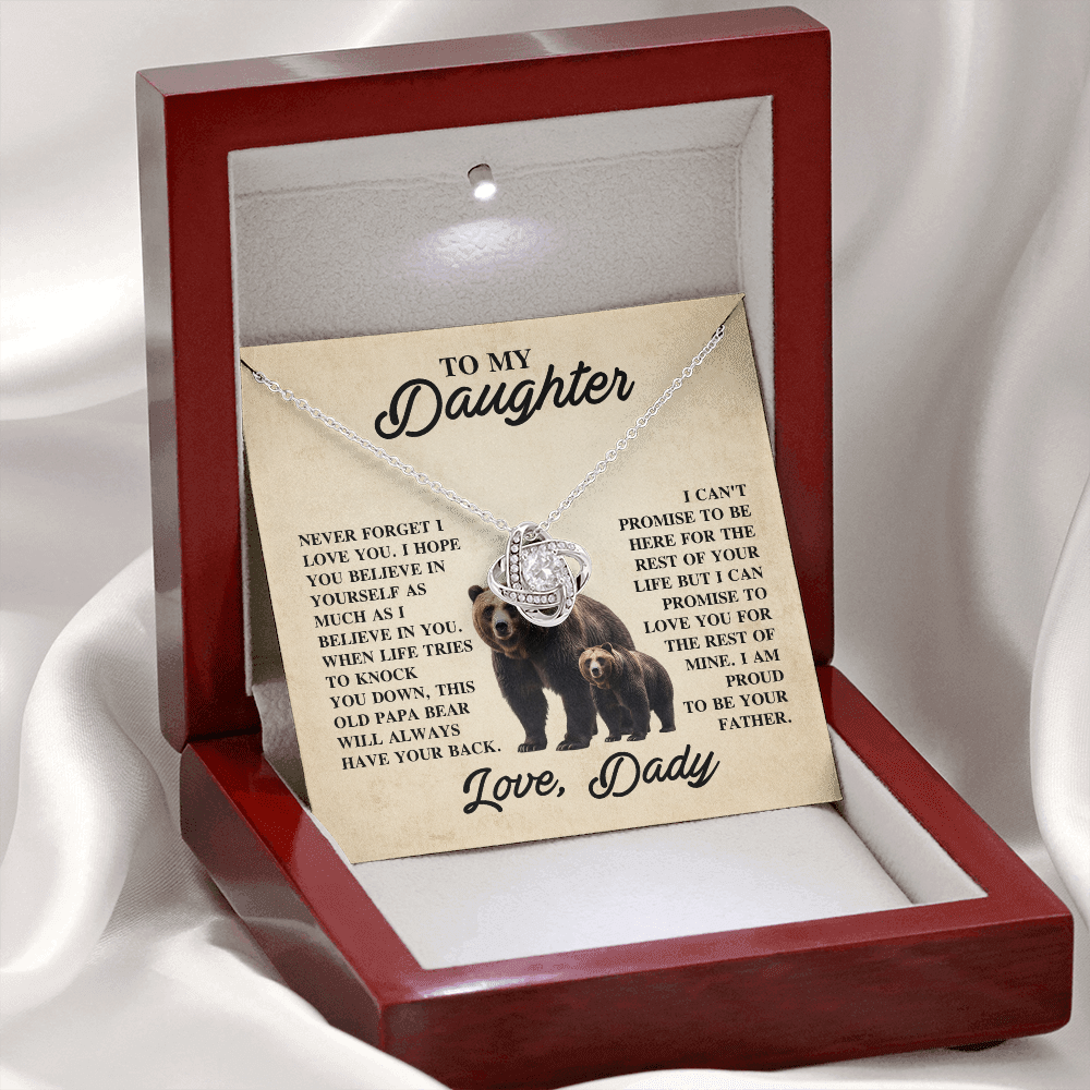 To My Daughter Love Knot Necklace From Dad