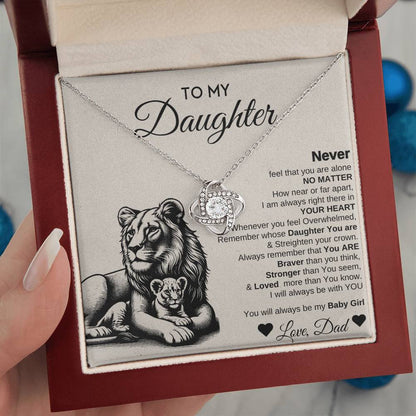 To My Daughter Love Knot Necklace | Never Forget That I Love You | Gift From Daddy | I love You