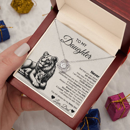 To My Daughter Love Knot Necklace | Never Forget That I Love You | Gift From Daddy | I love You