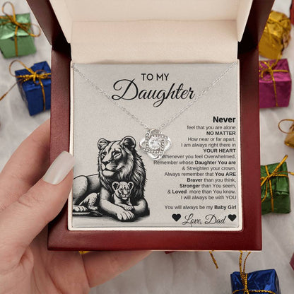 To My Daughter Love Knot Necklace | Never Forget That I Love You | Gift From Daddy | I love You