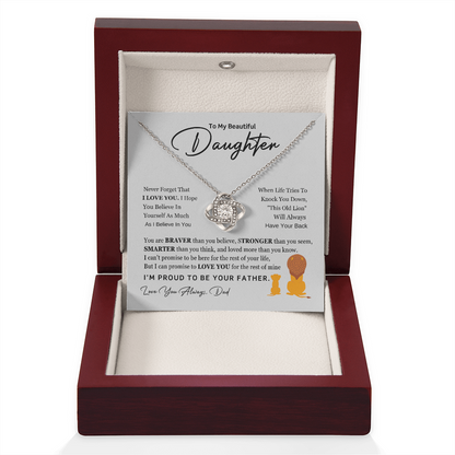 Sentimental Love Knot Necklace Gift From Dad Daughter