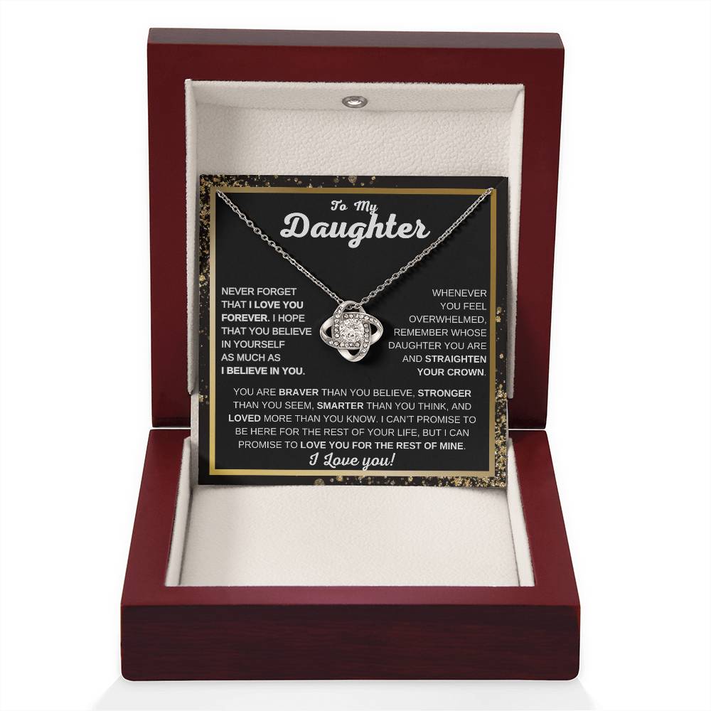 To My Daughter Love Knot Necklace Meaningful Heartfelt Gift