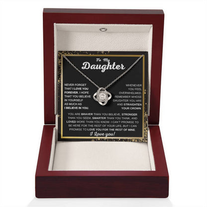 To My Daughter Love Knot Necklace Meaningful Heartfelt Gift