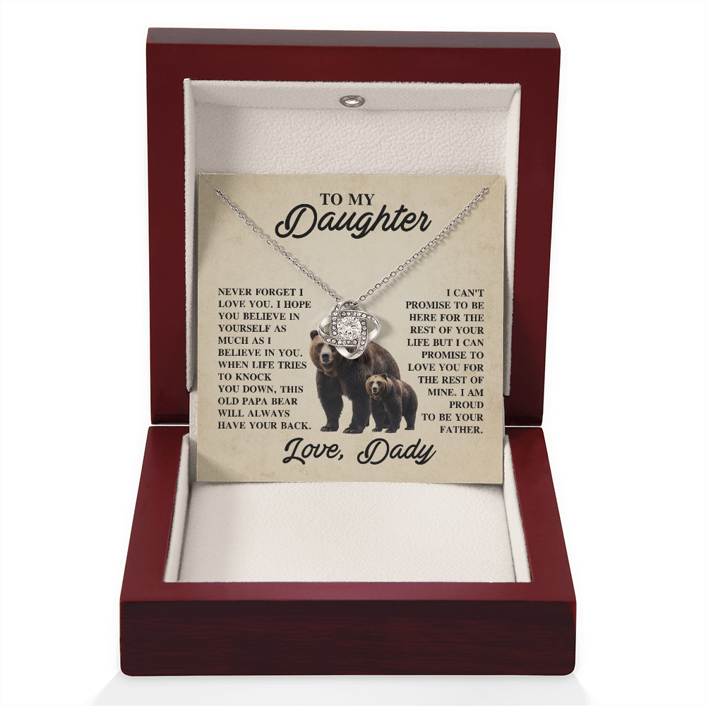 To My Daughter Love Knot Necklace From Dad