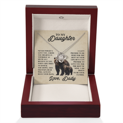 To My Daughter Love Knot Necklace From Dad