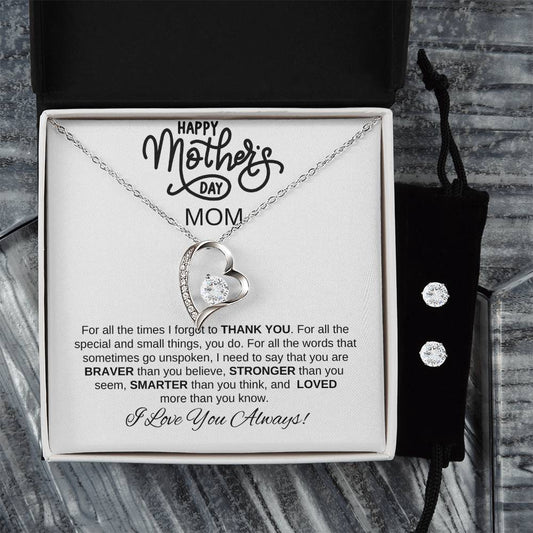 Happy Mother's Day Mom | Forever Love Necklace | I  love You Always | Thank You Mom
