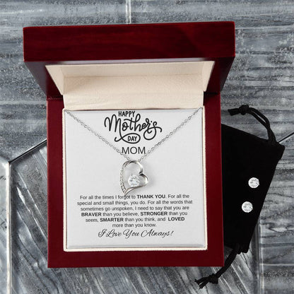Happy Mother's Day Mom | Forever Love Necklace | I  love You Always | Thank You Mom