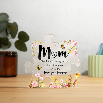 Mom Puzzle Piece Acrylic Plaque – A Beautiful Mother's Day Gift