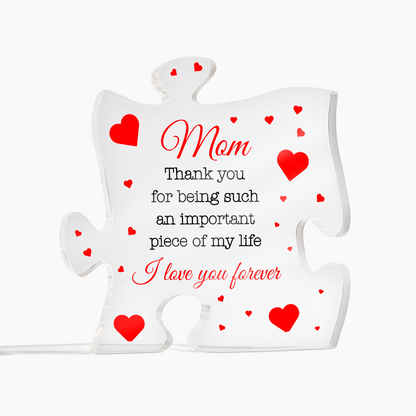 Heartfelt Puzzle Piece Acrylic Plaque for Mom – A Perfect Mother's Day Gift