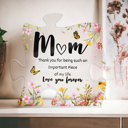Mom Puzzle Piece Acrylic Plaque – A Beautiful Mother's Day Gift