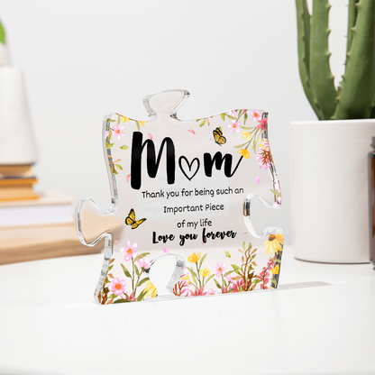 Mom Puzzle Piece Acrylic Plaque – A Beautiful Mother's Day Gift