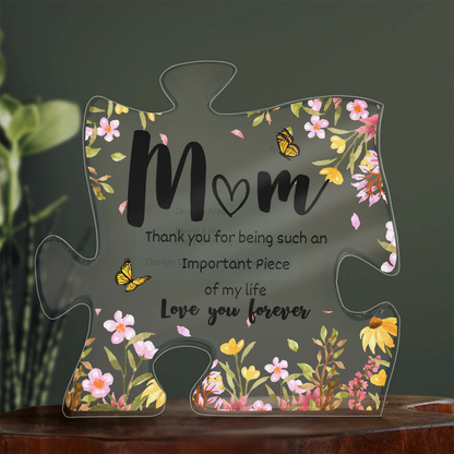 Mom Puzzle Piece Acrylic Plaque – A Beautiful Mother's Day Gift