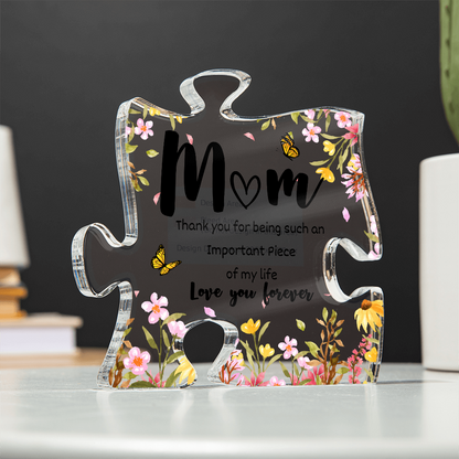Mom Puzzle Piece Acrylic Plaque – A Beautiful Mother's Day Gift