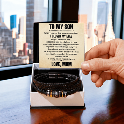 To My Son – “I Closed My Eyes” Beaded Bracelet Gift from Mom