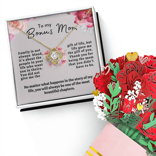 To My Bonus Mom | Mother's Day Gift | Love Knot Necklace | Bonus Mom Gift