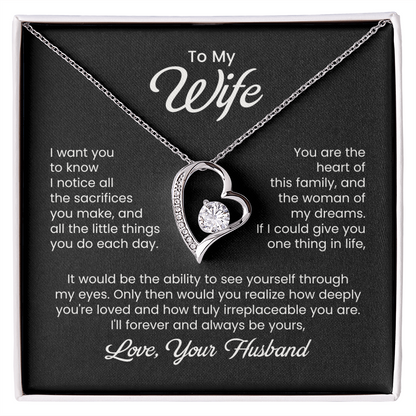 To My Wife Heart Of Our Family Necklace