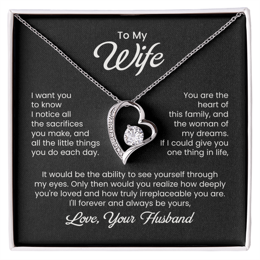 To My Wife Heart Of Our Family Necklace