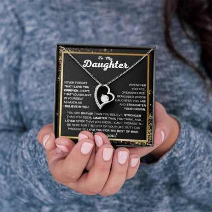 To My Daughter Heart Pendant Necklace Meaningful Gift