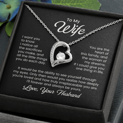 To My Wife Heart Of Our Family Necklace