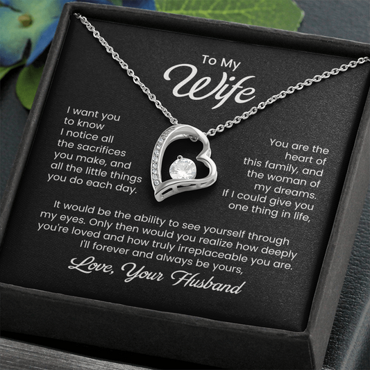 To My Wife Heart Of Our Family Necklace
