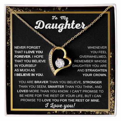 To My Daughter Heart Pendant Necklace Meaningful Gift