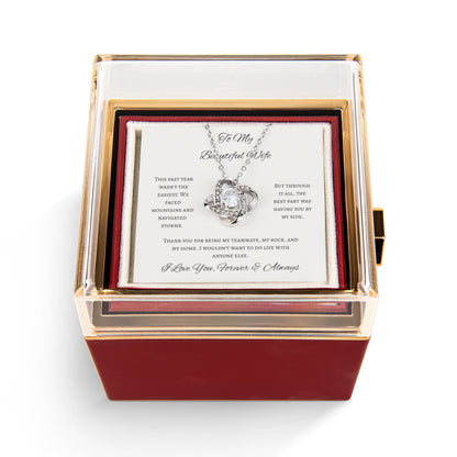 Stronger Together Wife Love Knot Necklace Eternal Rose Gift