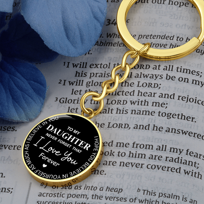 Never Forget I Love You Daughter – Keepsake Keychain from Dad or Mom
