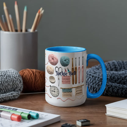 Personalized Crochet Tools Mug For Yarn Lovers