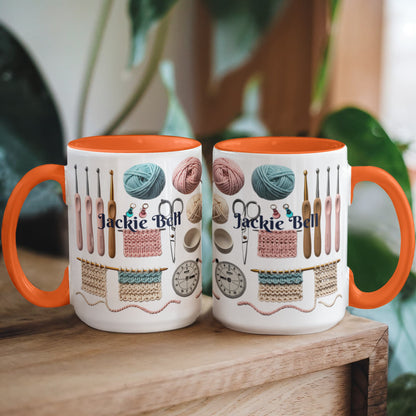 Personalized Crochet Tools Mug For Yarn Lovers