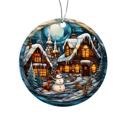 Winter Wonderland Snowman Ornaments – Acrylic Round Collection